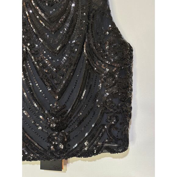 Le Superbe Supremes Cami Tank Size Small NWT Black Deco Sequins Lace Dressy - Picture 6 of 11